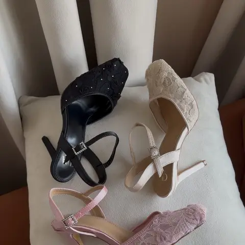    Floral Lace Heels